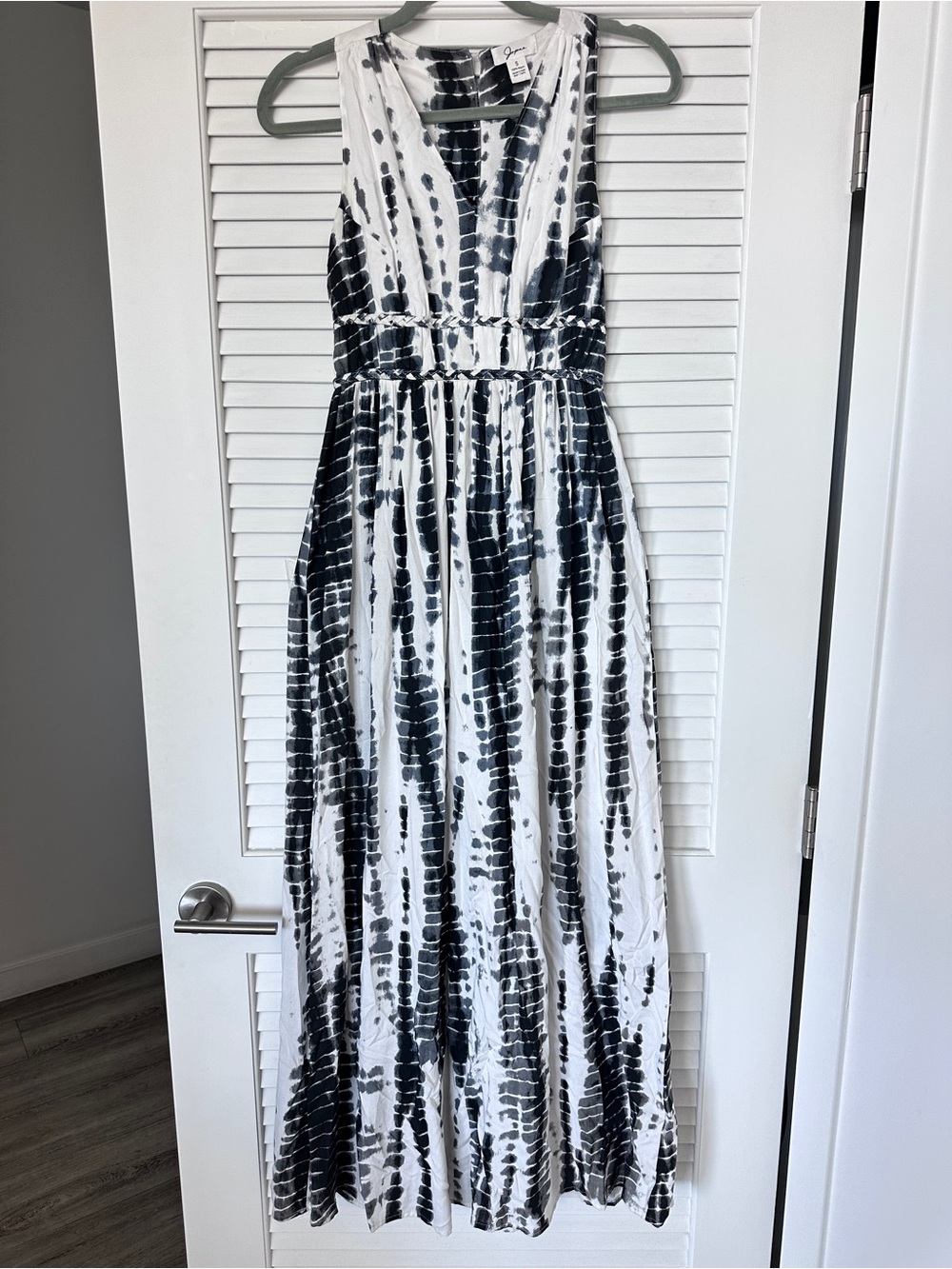 Japna Black and White Tie-Dye Maxi Dress size S - Picture 2 of 16